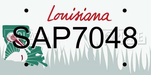 SAP7048 Louisiana License Plate