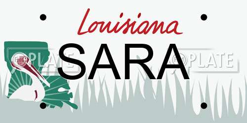 SARA Louisiana License Plate