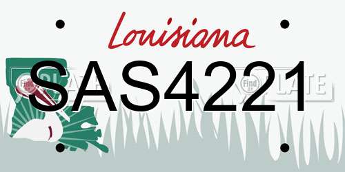 SAS4221 Louisiana License Plate