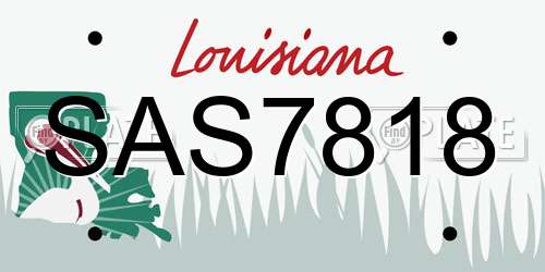 SAS7818 Louisiana License Plate