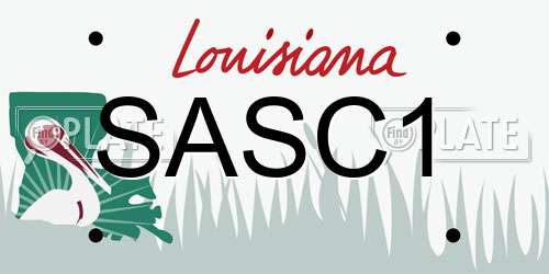 SASC1 Louisiana License Plate