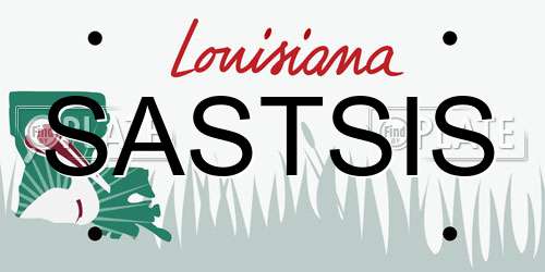 SASTSIS Louisiana License Plate