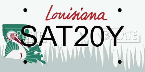 SAT20Y Louisiana License Plate