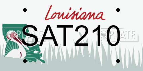 SAT210 Louisiana License Plate