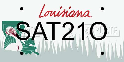 SAT21O Louisiana License Plate