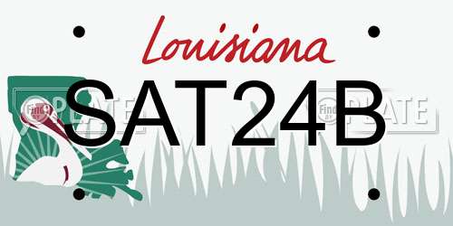 SAT24B Louisiana License Plate