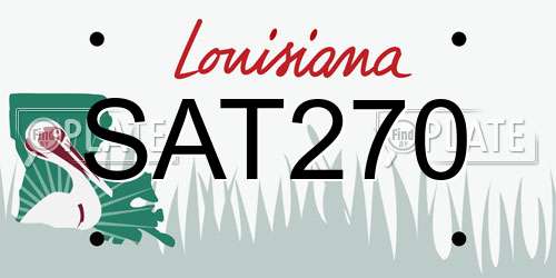 SAT270 Louisiana License Plate