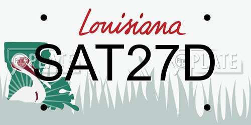 SAT27D Louisiana License Plate