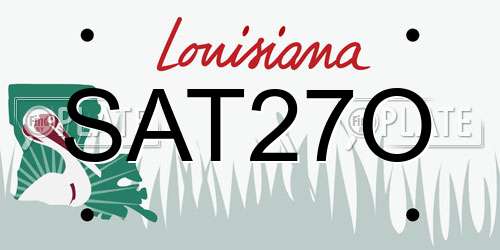 SAT27O Louisiana License Plate