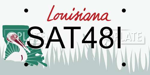 SAT48I Louisiana License Plate