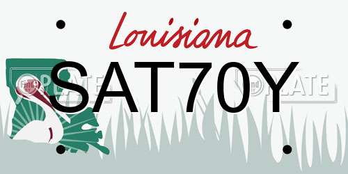 SAT70Y Louisiana License Plate