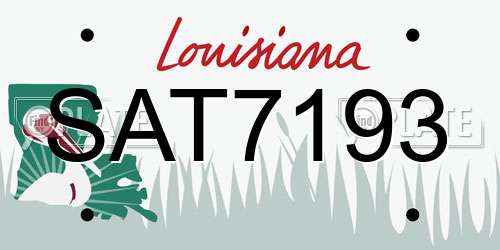 SAT7193 Louisiana License Plate