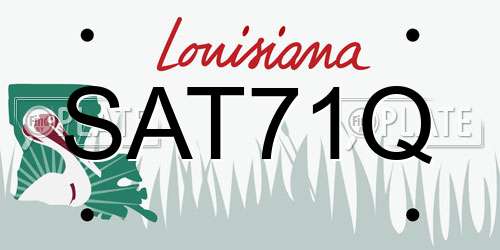 SAT71Q Louisiana License Plate