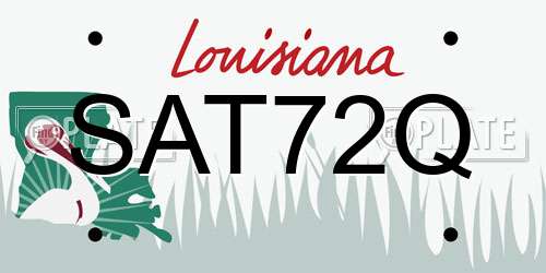 SAT72Q Louisiana License Plate