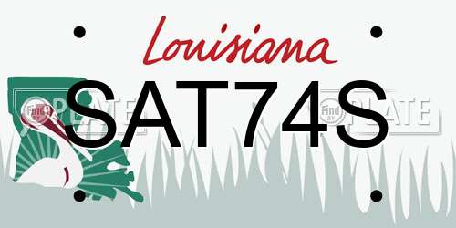 SAT74S Louisiana License Plate