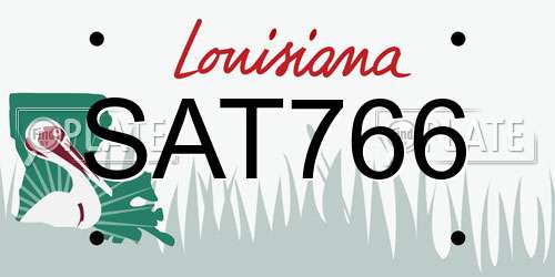SAT766 Louisiana License Plate