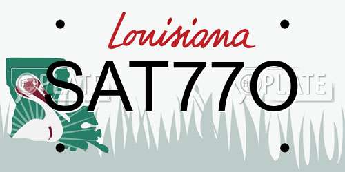SAT77O Louisiana License Plate
