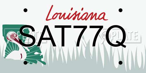SAT77Q Louisiana License Plate