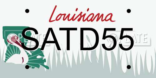 SATD55 Louisiana License Plate