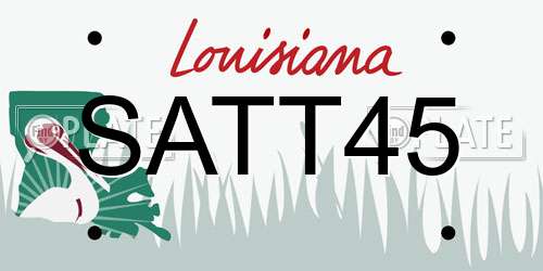 SATT45 Louisiana License Plate