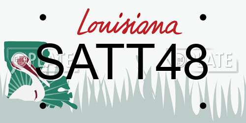 SATT48 Louisiana License Plate