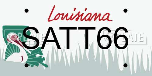SATT66 Louisiana License Plate