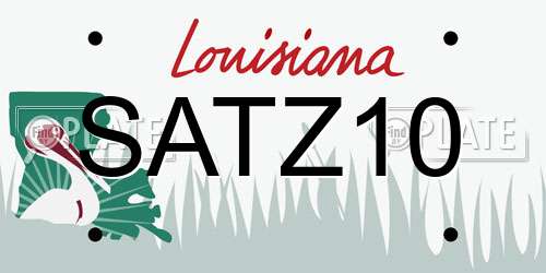 SATZ10 Louisiana License Plate