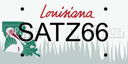 SATZ66 Louisiana License Plate