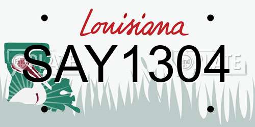SAY1304 Louisiana License Plate