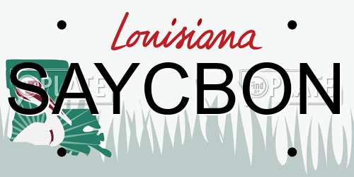 SAYCBON Louisiana License Plate