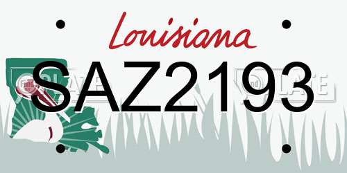 SAZ2193 Louisiana License Plate