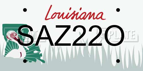 SAZ22O Louisiana License Plate