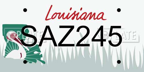 SAZ245 Louisiana License Plate