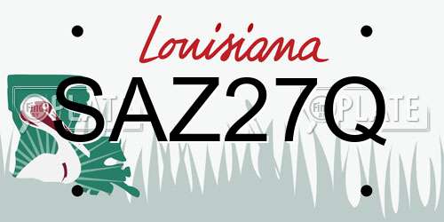 SAZ27Q Louisiana License Plate