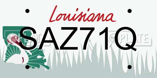 SAZ71Q Louisiana License Plate