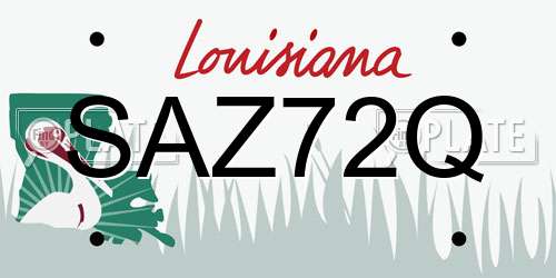 SAZ72Q Louisiana License Plate