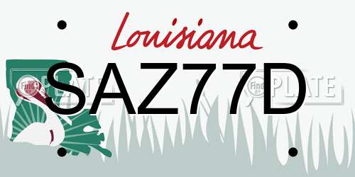 SAZ77D Louisiana License Plate