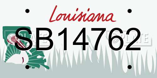 SB14762 Louisiana License Plate