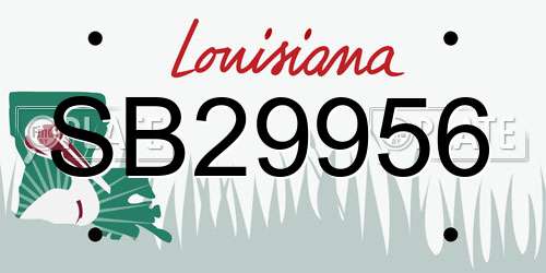 SB29956 Louisiana License Plate