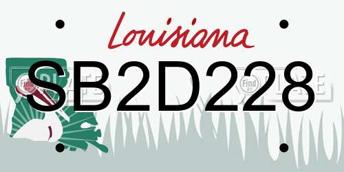 SB2D228 Louisiana License Plate