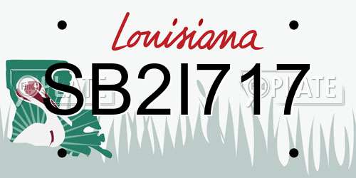 SB2I717 Louisiana License Plate