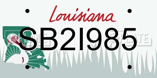 SB2I985 Louisiana License Plate
