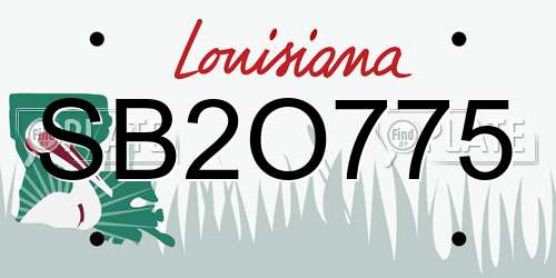SB2O775 Louisiana License Plate