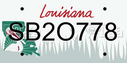 SB2O778 Louisiana License Plate