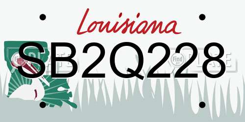 SB2Q228 Louisiana License Plate