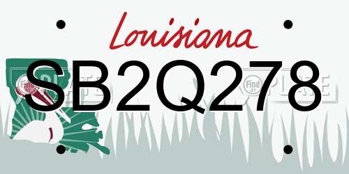 SB2Q278 Louisiana License Plate