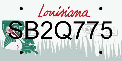 SB2Q775 Louisiana License Plate