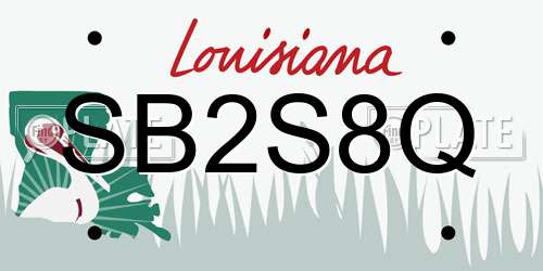 SB2S8Q Louisiana License Plate
