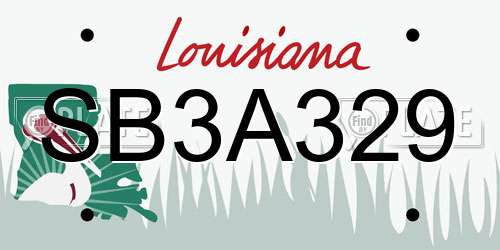 SB3A329 Louisiana License Plate