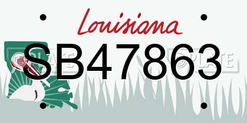 SB47863 Louisiana License Plate
